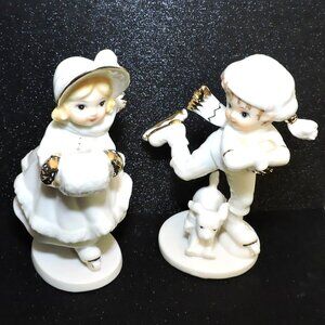 Classic Treasures Figure Porcelain Skating Figures New In Box Winter Home Decor